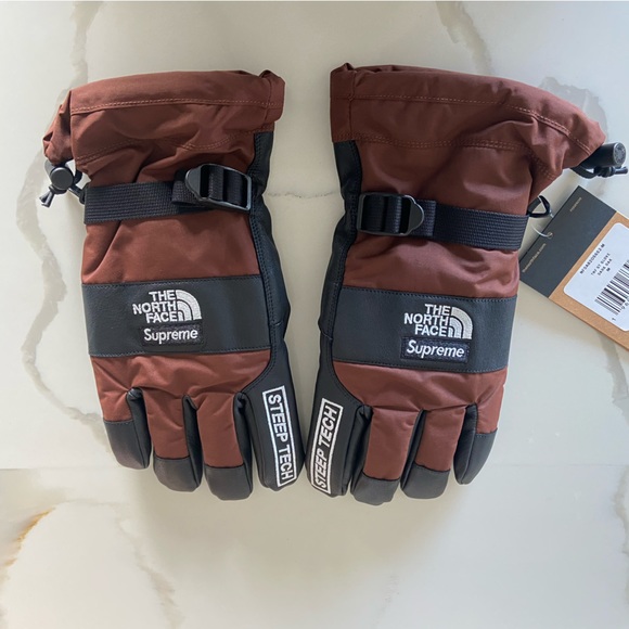 SUPREME X THE NORTH FACE • Tnf Steep Tech brown glove size M - Picture 3 of 8